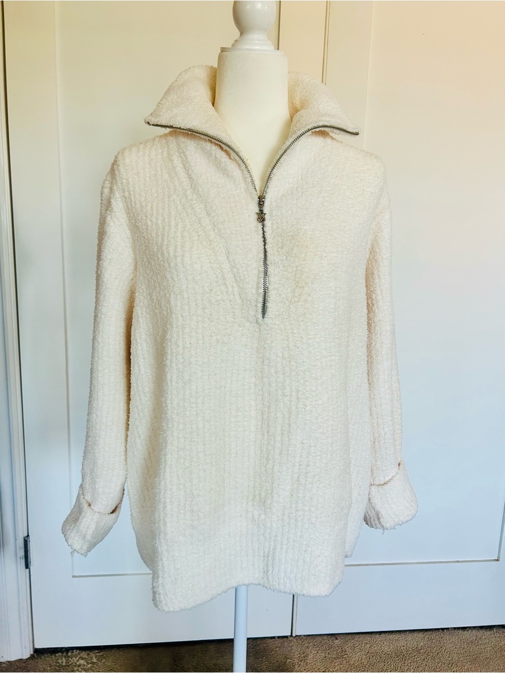 Victoria's Secret Cream Half-Zip Sweater XL